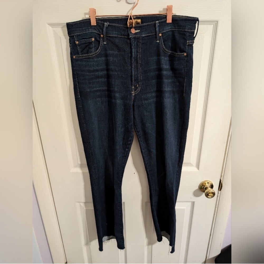 MOTHER Gold and Blue Denim Jeans